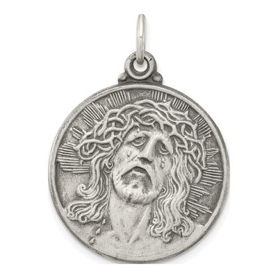 Sterling Silver Ecce Homo Medal Pendant