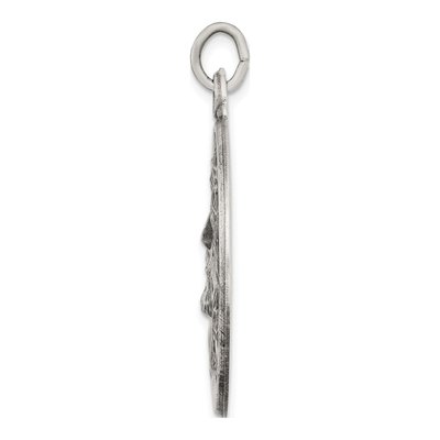 Sterling Silver Antiqued Ecce Homo Medal Pendant – view 3