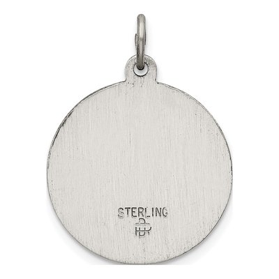 Sterling Silver Antiqued Sacred Heart of Jesus Medal Pendant – view 5