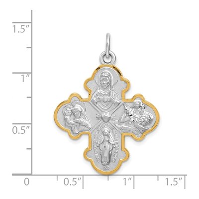 Sterling Silver 4-Way Medal Pendant – view 4