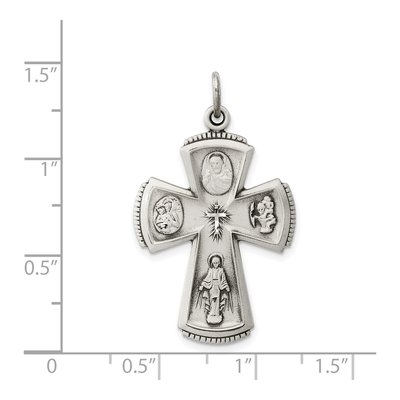 Sterling Silver Antiqued Cross Pendant – view 4