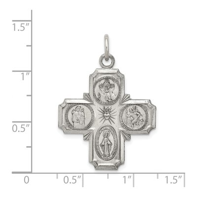 Sterling Silver Antiqued 4-Way Medal Pendant – view 4