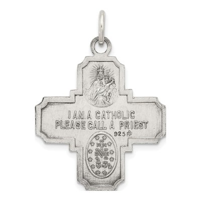 Sterling Silver Antiqued 4-Way Medal Pendant – view 5
