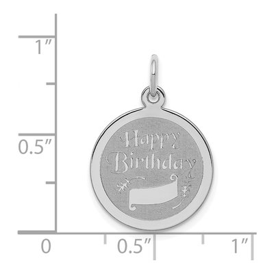 Sterling Silver Happy Birthday Disc Charm – view 5