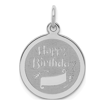 Sterling Silver Happy Birthday Disc Charm