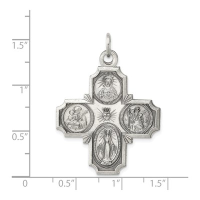 Sterling Silver Antiqued 4-Way Medal Pendant – view 4