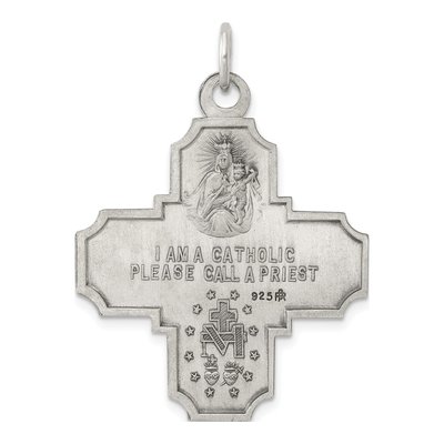 Sterling Silver Antiqued 4-Way Medal Pendant – view 5