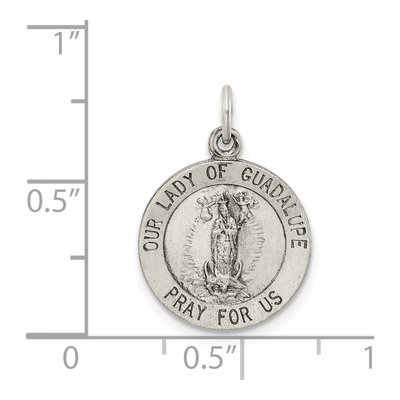 Sterling Silver Antiqued Our of Guadalupe Medal Pendant – view 5