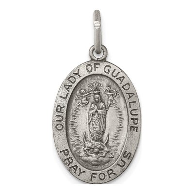 Sterling Silver Our of Guadalupe Medal Pendant