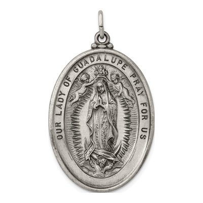 Sterling Silver Our of Guadalupe Medal Pendant