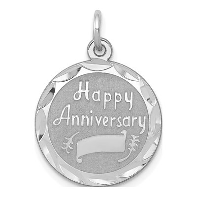Sterling Silver Happy Anniversary Disc Charm