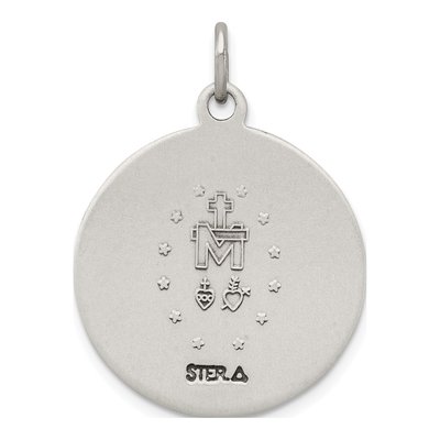 Sterling Silver Antiqued Miraculous Medal Pendant – view 5