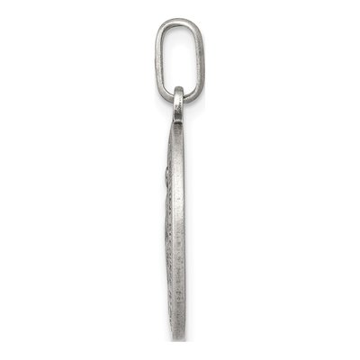 Sterling Silver Antiqued Miraculous Medal Pendant – view 3