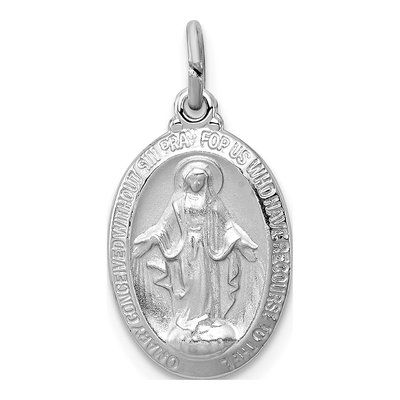 Sterling Silver Miraculous Medal Pendant