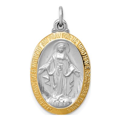 Sterling Silver Miraculous Medal Pendant