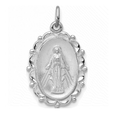 Sterling Silver Miraculous Medal Pendant