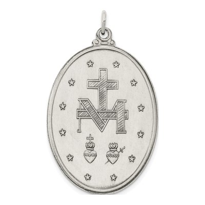 Sterling Silver Antiqued Miraculous Medal Pendant – view 5