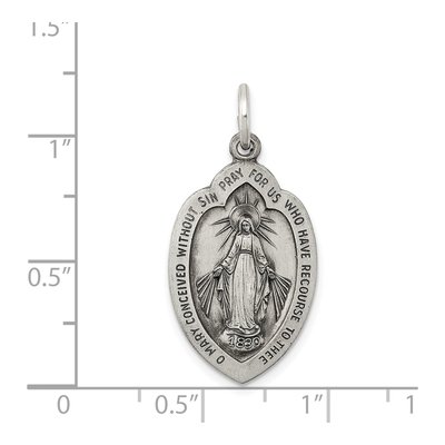 Sterling Silver Antiqued Miraculous Medal Pendant – view 4