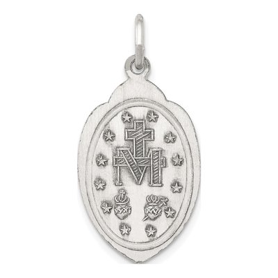 Sterling Silver Antiqued Miraculous Medal Pendant – view 5