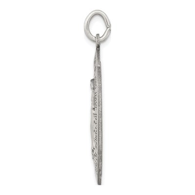 Sterling Silver Antiqued Miraculous Medal Pendant – view 3