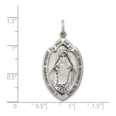 Sterling Silver Antiqued Miraculous Medal Pendant – view 4