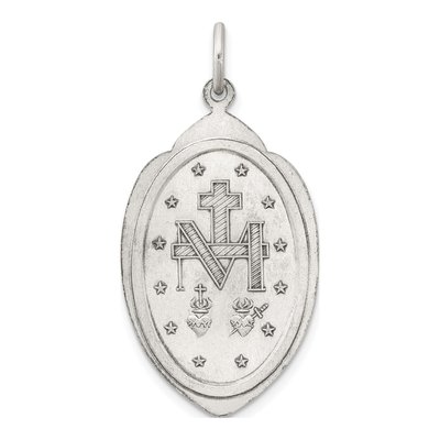 Sterling Silver Antiqued Miraculous Medal Pendant – view 5