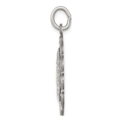 Sterling Silver Antiqued Miraculous Medal Pendant – view 3