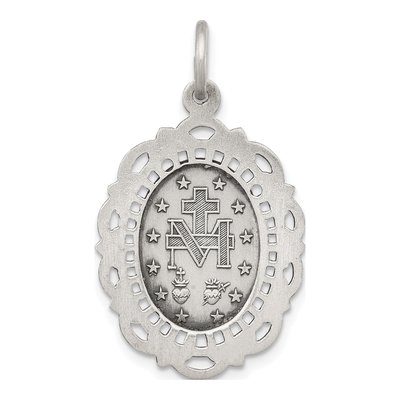 Sterling Silver Antiqued Miraculous Medal Pendant – view 5
