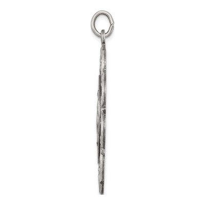 Sterling Silver Antiqued Miraculous Medal Pendant – view 3