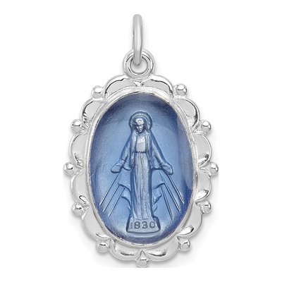 Sterling Silver Miraculous Medal Pendant