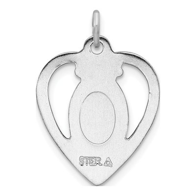 Sterling Silver Miraculous Heart Medal Pendant – view 4