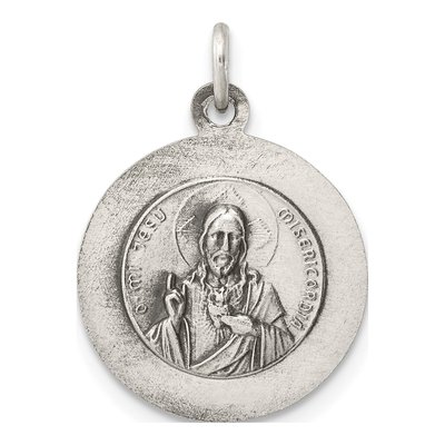 Sterling Silver Antiqued Scapular Medal Pendant – view 4