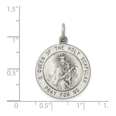 Sterling Silver Queen of Holy Scapular Medal Pendant – view 4