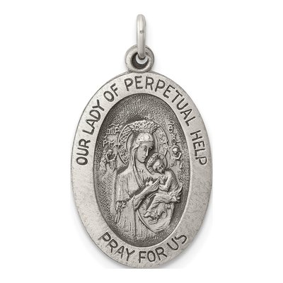 Sterling Silver Our of Perpetual Help Medal Pendant