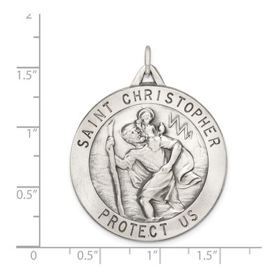 Sterling Silver St Christopher Medal Pendant – view 4