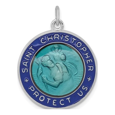 Sterling Silver St Christopher Medal Pendant