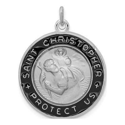 Sterling Silver St Christopher Medal Pendant