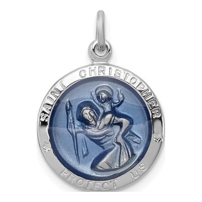 Sterling Silver St Christopher Medal Pendant