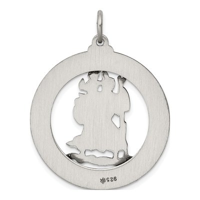 Sterling Silver Antiqued St Christopher Medal Pendant – view 5