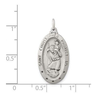 Sterling Silver Antiqued St Christopher Medal Pendant – view 4