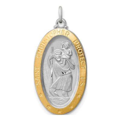 Sterling Silver St Christopher Medal Pendant