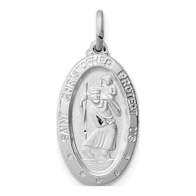 Sterling Silver St Christopher Medal Pendant