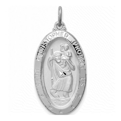 Sterling Silver St Christopher Medal Pendant