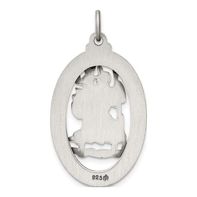 Sterling Silver Antiqued St Christopher Medal Pendant – view 5
