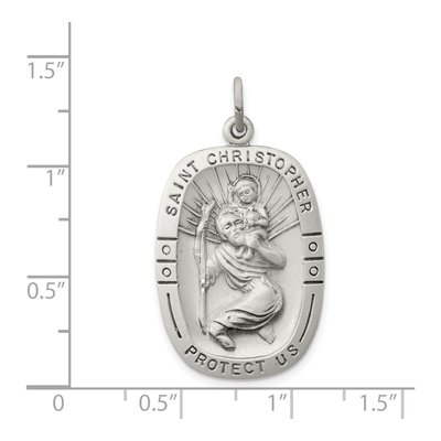 Sterling Silver St Christopher Medal Pendant – view 4