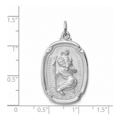 Sterling Silver St Christopher Medal Pendant – view 4