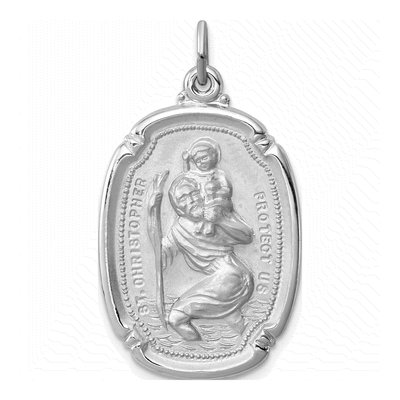 Sterling Silver St Christopher Medal Pendant
