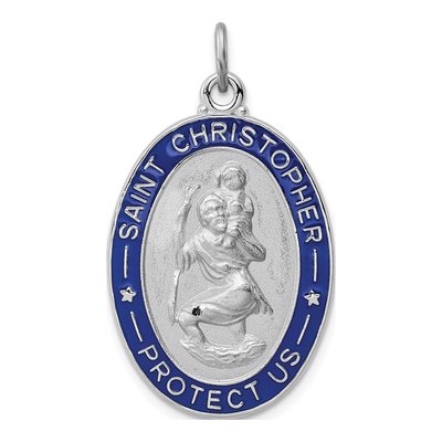 Sterling Silver St Christopher Medal Pendant