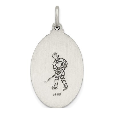 Sterling Silver St Christopher Hockey Medal Pendant – view 4