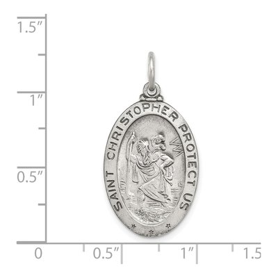 Sterling Silver St Christopher Hockey Medal Pendant – view 5